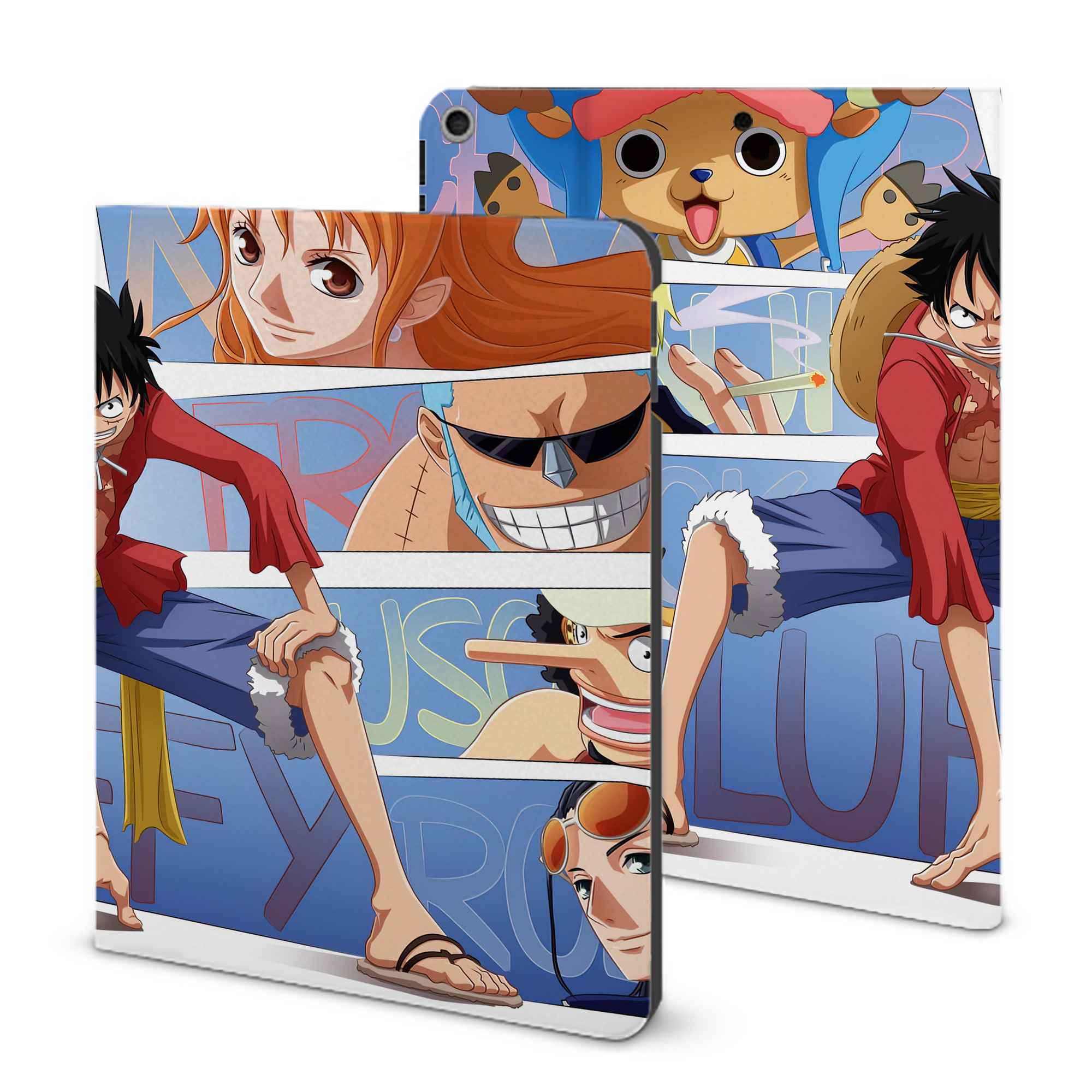 ワンピース ONE PIECE IPad ケース ブック型 PUレザー TPU 耐衝撃 軽量 薄型 ペン収納なし 全面保護 IPad 各モデル対応